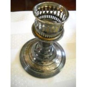 WM Rogers Mfg Co Sterling Silver 4 7/8" Tall 2 Pc. Weighted Candle Holder